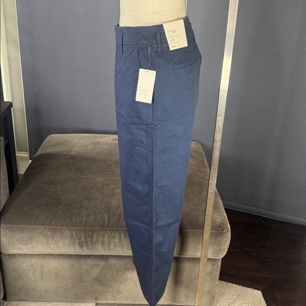 Women’s Navy Blue Straight Leg High Rise Office Casual Pants a new day 4R NEW - Picture 4 of 14